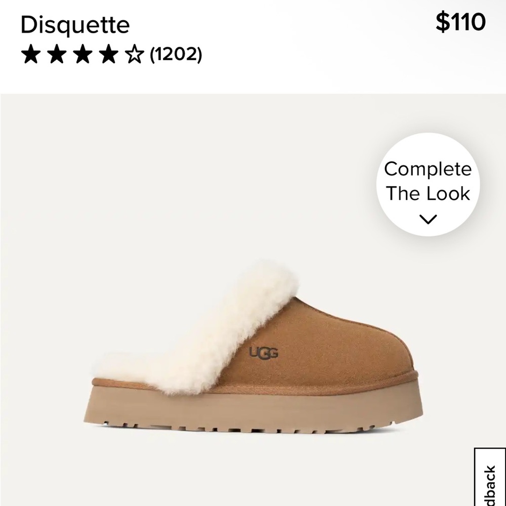 UGG Disquette Chestnut Sheepskin Slippers